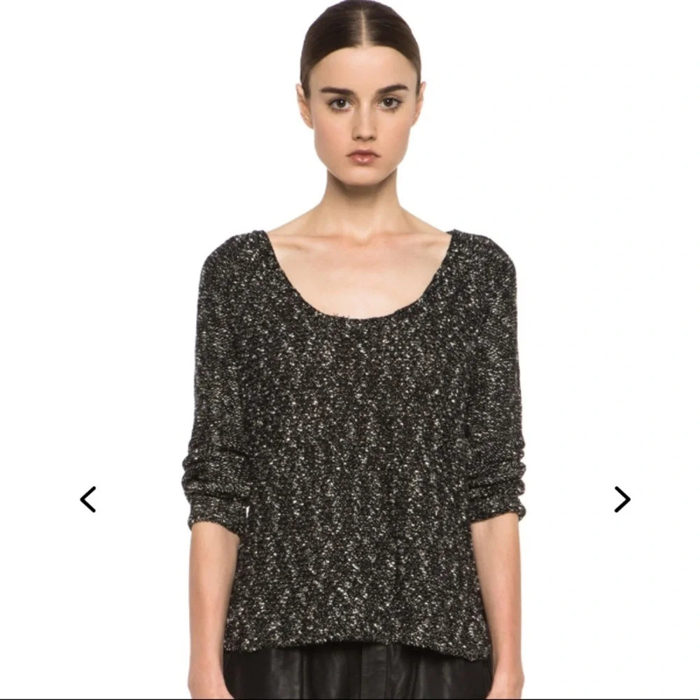 Helmut Lang Caged Boucle Side Slit Pullover